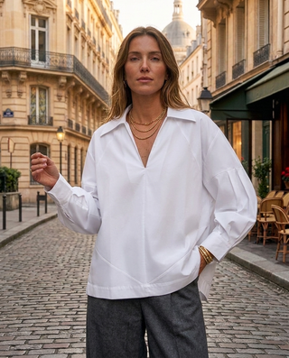 Bianca Cotton Wide Shirt 'White'