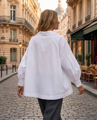 Bianca Cotton Wide Shirt 'White'