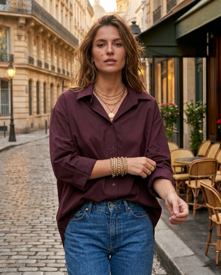 Elodie Shirt 'Aubergine'