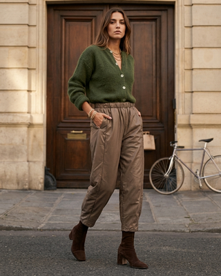 Mila Faux Leather Trousers 'Cappuccino' LIVE 31/9
