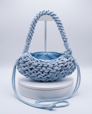 Mimi Crochet Handbag 'Baby Blue' LIVE 31/9
