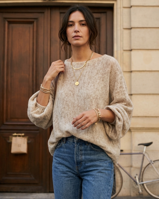 Rita Alpaca Knit Jumper 'Cream' LIVE 31/9