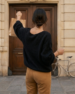 Rita Alpaca Knit Jumper 'Black' LIVE 31/9