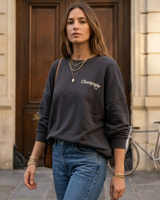Champagne Club Sweatshirt cotton  'Charcoal Grey' LIVE 31/9