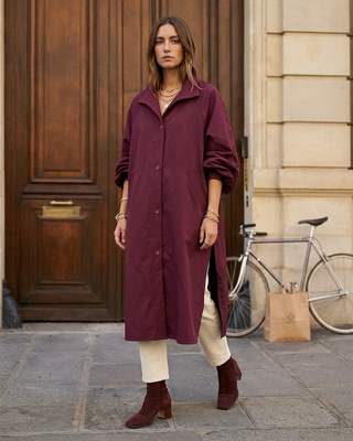 Seraphine Cape Coat 'Burgundy'
