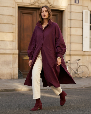 Seraphine Cape Coat 'Burgundy'