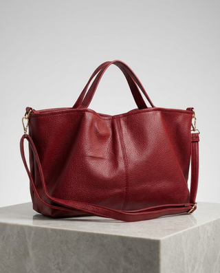 Georgia Faux Leather Handbag 'Burgundy'