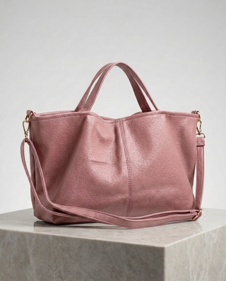 Georgia Faux Leather Handbag 'Dusty Pink'