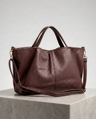 Georgia Faux Leather Handbag 'Coffee Brown'