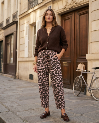Ronnie Trousers 'Pink & Leopard Print'
