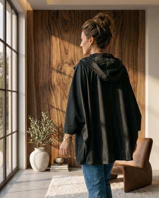 Aster Hooded Cape Rain Jacket 'Black' LIVE 8/10