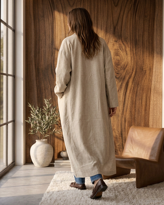 Alora Linen Oversized Coat 'Ecru' LIVE 8/10