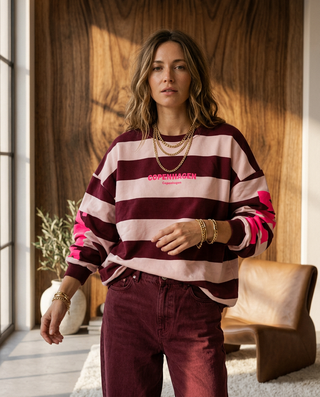 Copenhagen Sweatshirt 'Burgundy & Baby Pink' LIVE 8/10
