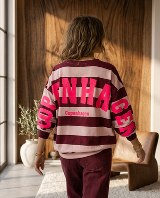 Copenhagen Sweatshirt 'Burgundy & Baby Pink' LIVE 8/10