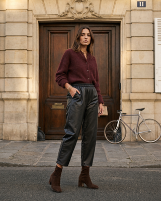 Mila Faux Leather Trousers 'Black'