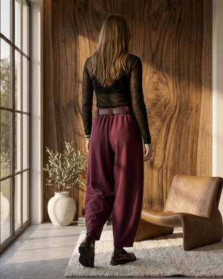 Blair Wide Leg Trousers 'Burgundy' LIVE 15/10
