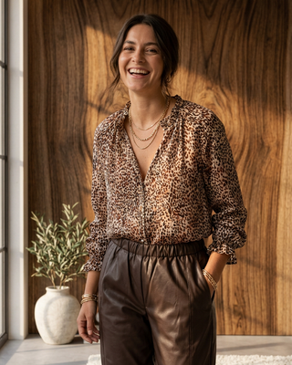 Maple Satin Style Shirt 'Leopard Print' LIVE 15/10
