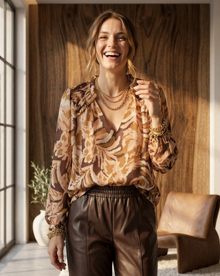 Marella Satin Style Shirt 'Multicoloured' LIVE 15/10