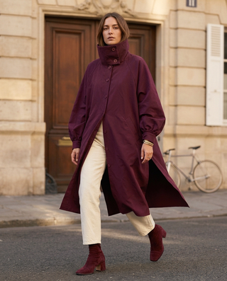 Seraphine Cape Coat 'Burgundy'