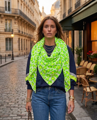 Cheesecloth Lightweight Scarf 'Neon Leopard'