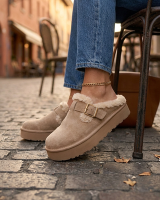 Ulla Fur Slippers 'Cream Beige'