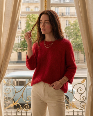 Angora Knit Jumper 'Red'