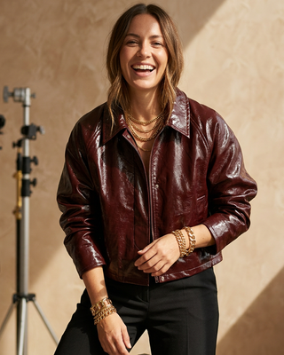 Saint Patent Faux Leather Jacket 'Burgundy'