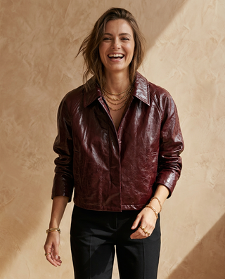 Saint Patent Faux Leather Jacket 'Burgundy'