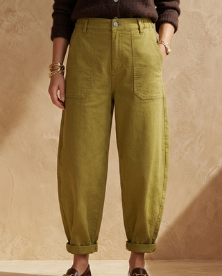 Marla Cotton Trousers 'Chartreuse Green'