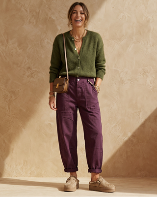 Marla Cotton Trousers 'Violette Nuit'