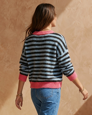 Gloria Striped Wool Knit Jumper 'Blue/Brown/Pink'