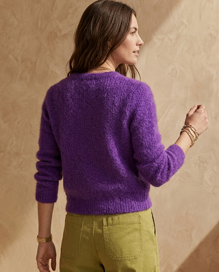 Brume Kid Mohair Cardigan 'Purple'