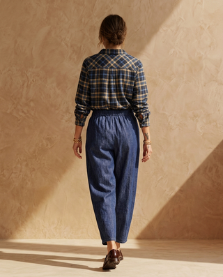 Sorrel Cotton Ballon Leg Denim Trousers 'Dark Denim'