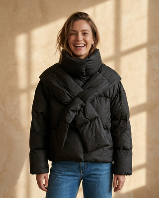 Sabine Hooded Puffa Coat 'Black'
