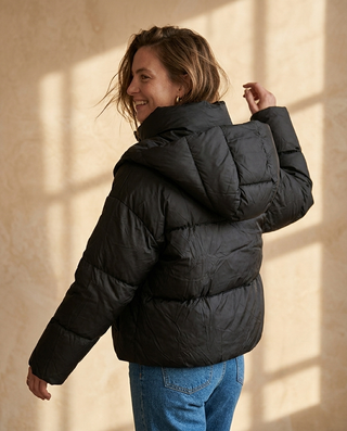 Sabine Hooded Puffa Coat 'Black'