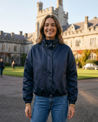 Darcy Matte Satin Bomber Jacket 'Navy'
