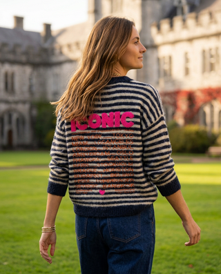 Iconic Striped Wool Jumper 'Navy/Cream/Pink' SUNDAY 25/10