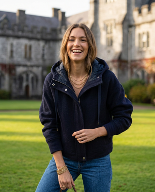 Lola Wool & Puffa Jacket 'Navy'