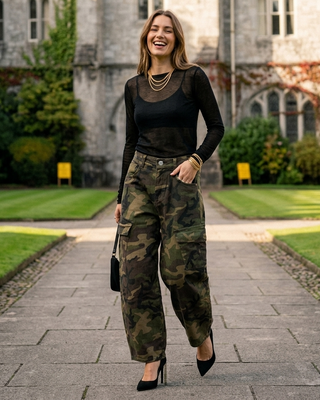 Vicky Balloon Leg Jeans 'Camouflage'