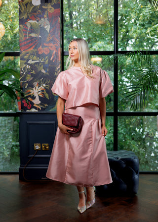 Vivienne Silk Taffeta Skirt 'Dusty Pink'