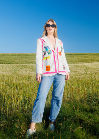 Ophelia Blazer 'Neon/ White '